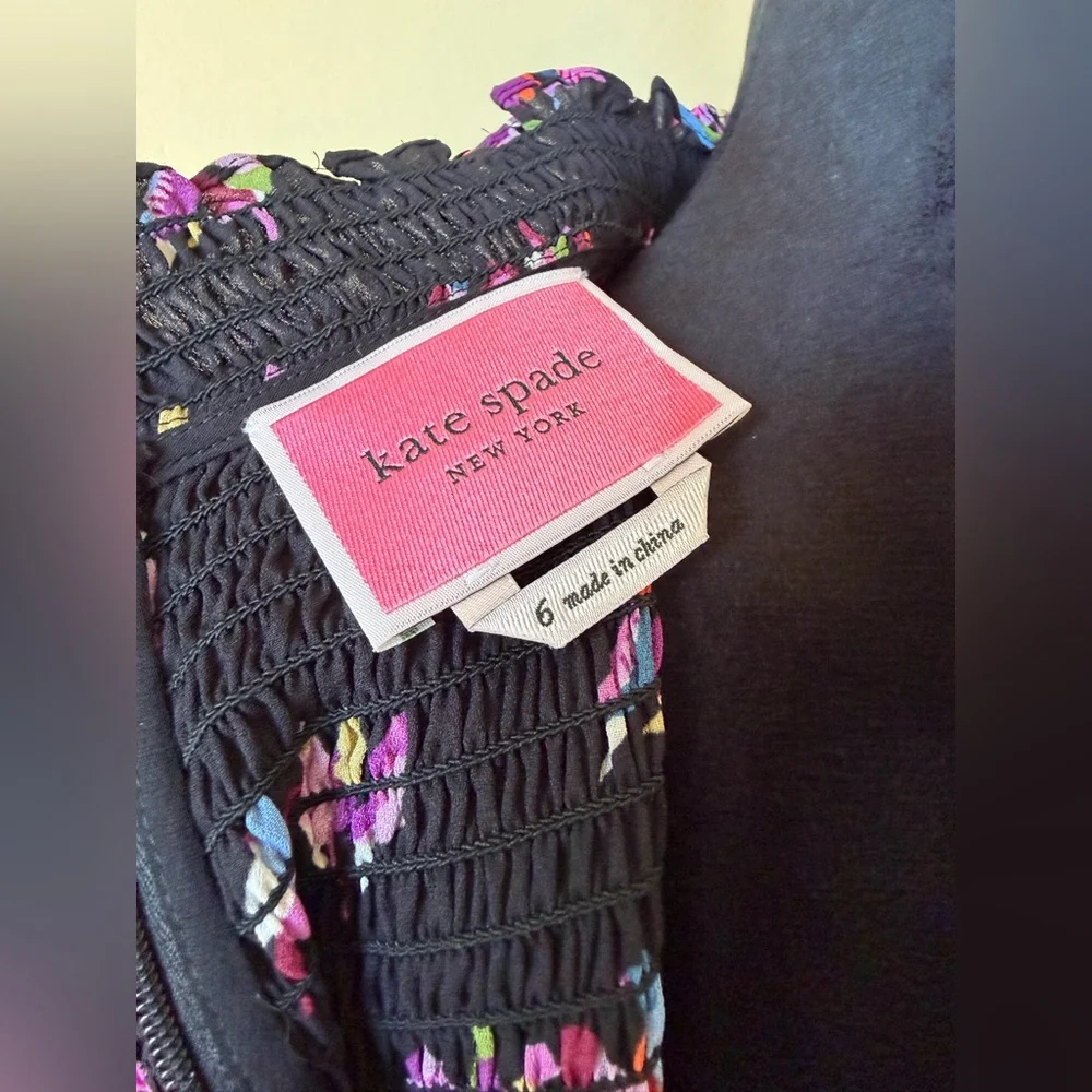 Kate spade lovebirds dress mock neck black dress size 6